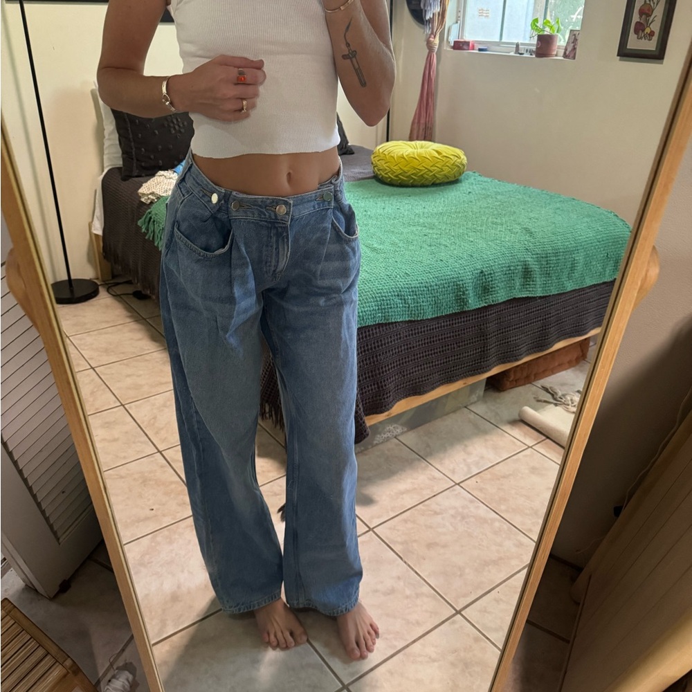 Zara Light Blue Boyfriend Jeans